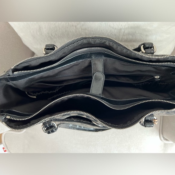 PRE-OWNED Coach Diaper Bag Tote Grey/Black Large - Picture 10 of 13